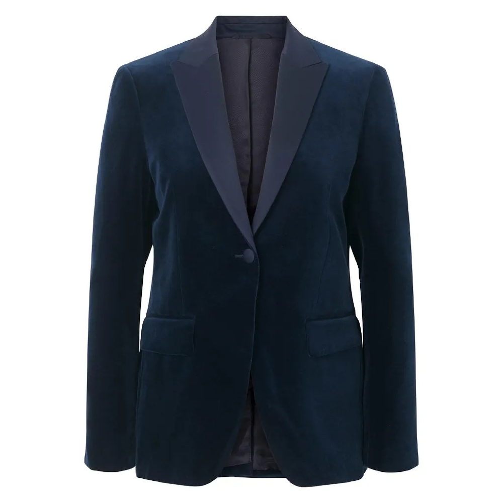 Womens Gant Navy Velvet Blazer Size 34